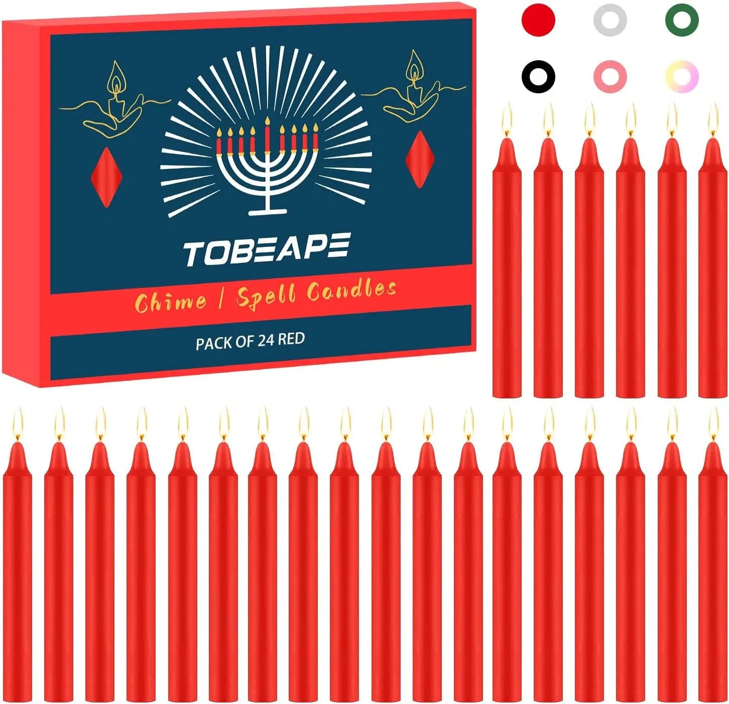 24 Pieces of 4英寸 Red Wax, Drip-Free, Smoke-Free, Fragrance-Free, Home Dinner Candles, Hand-Pulled, High-Quality, Suitable for Church, Family, Wedding, Party, Seasonal Celebrations, Emergency Situations and Home Decoration