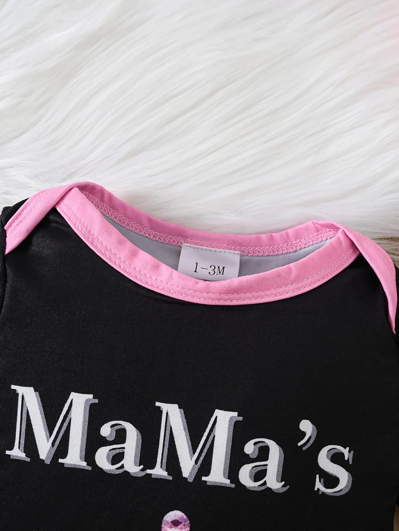 Newborn baby girl's spring and autumn crown letter print long sleeved openable jumpsuit