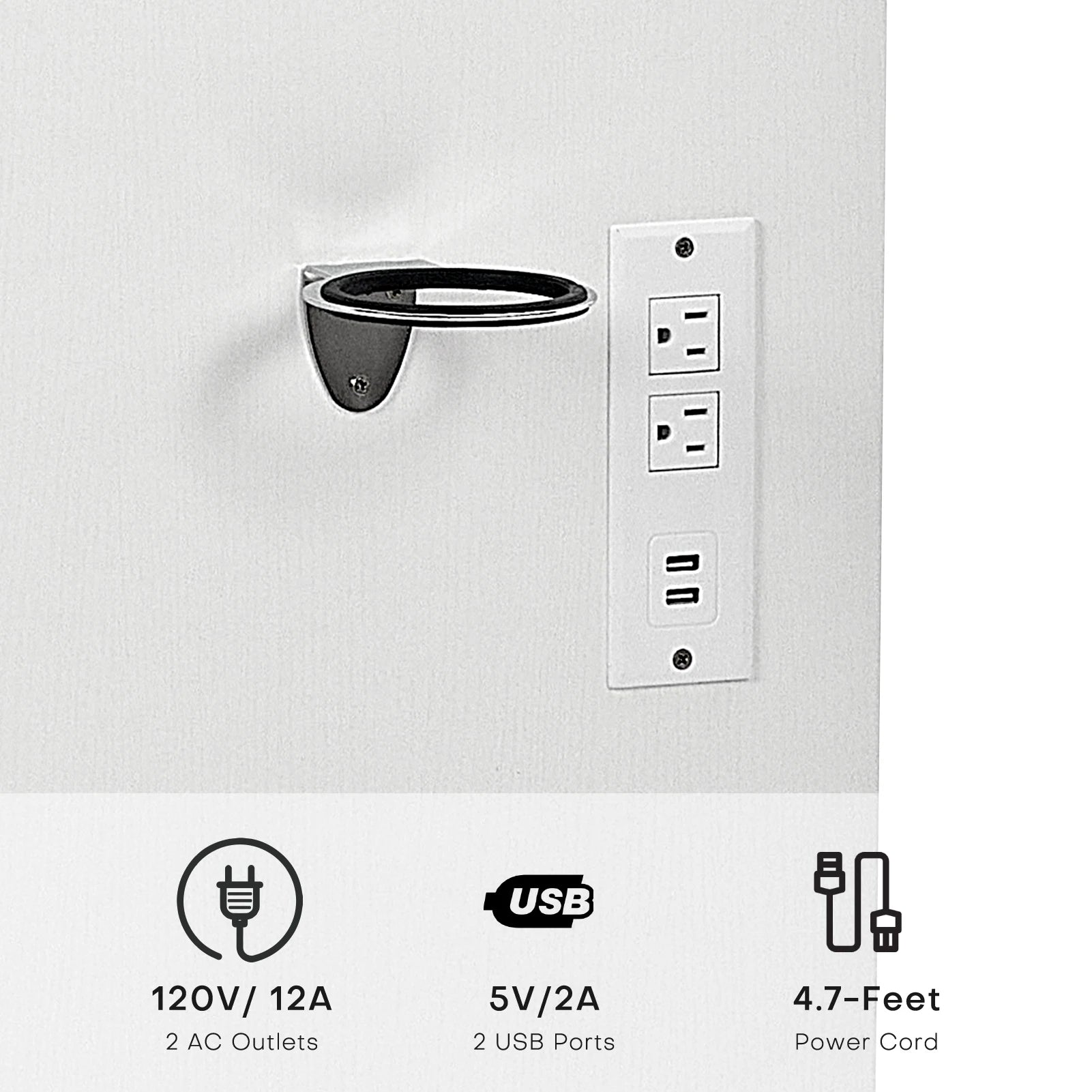 Bureau de maquillage de ferme avec miroir éclairé, bureau de maquillage Hollywood avec 3 tiroirs et 2 armoires, coiffeuse de 43 pouces, tabouret inclus