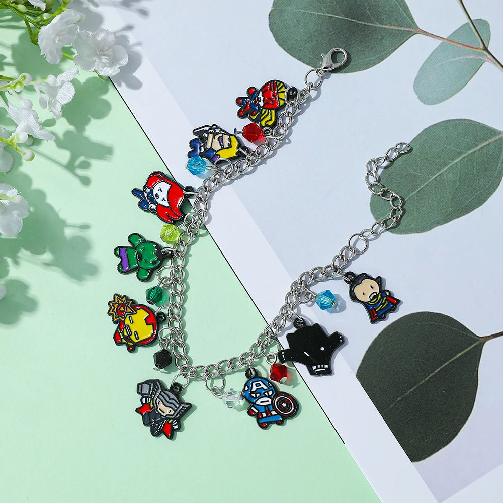 European and American Film Marvel Superhero Series Metal Enamel Pendant Bracelet Gothic Creative Personality Gift
