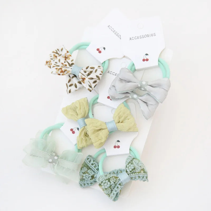 Elastic Hair Bow for Children, Children's Headwear, Hair Accessories for Girls, Cute Hair ties, Lovely Hair Rope, 10Pcs per Lot