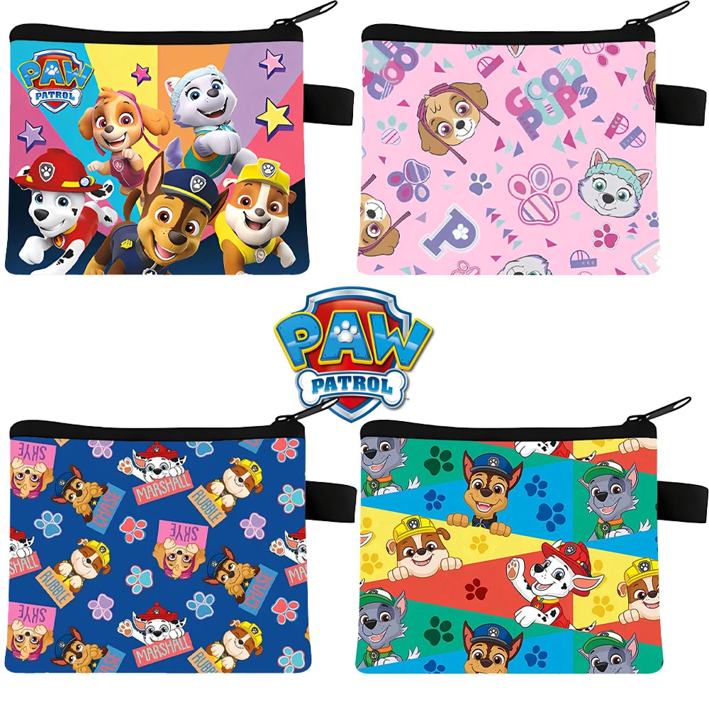 PAW Patrol Coin Purse Cartoon Letter Bags Zipper Wallet Square Key Card Bag Kids Storage Pocket Fashion Pack Card Holder Gifts
