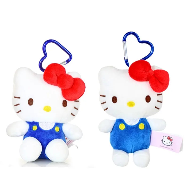 Genuine Sanrio Hello Kitty Cute Girl Keychain Car School bag Pendant Kids Plush Toys Keyring Plushier Birthday Thanksgiving Gift