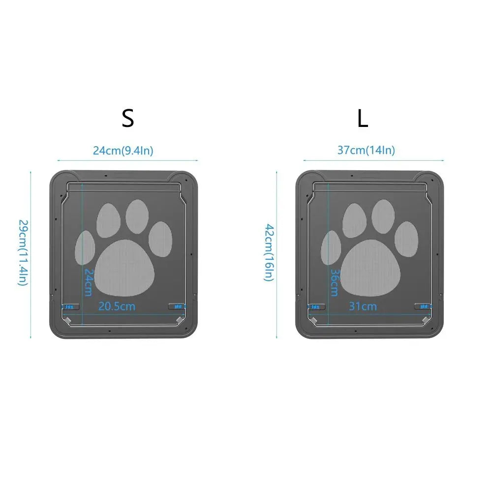 Plastic Pet Lockable Screen Door Magnetic Flap Automatic Lock Dog Flap Door Weatherproof Ventilation Self-Closing Pet Door