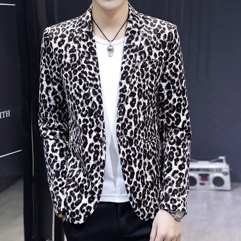 Blazer pour  hommes imprimer Léopard