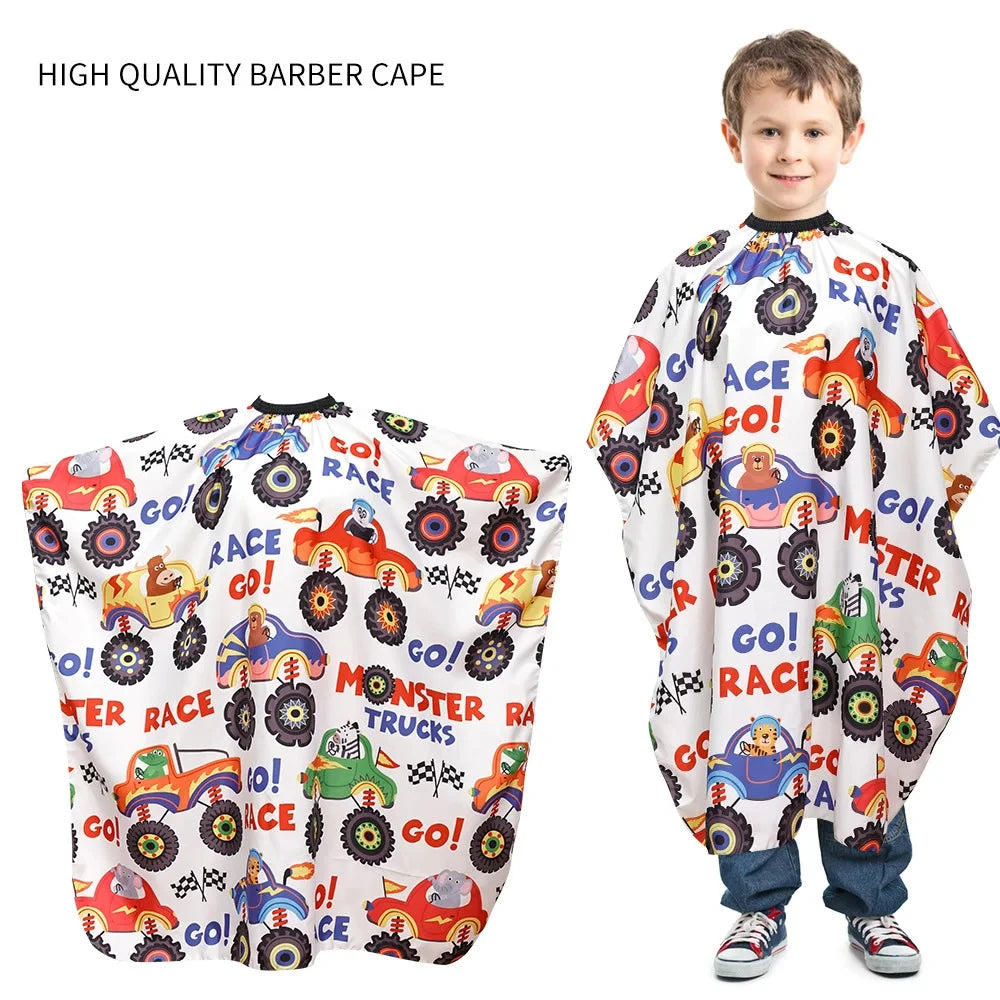 Kids' Cartoon Haircut Cape  Waterproof Barber Wrap – Salon Hair Care Styling Supplies