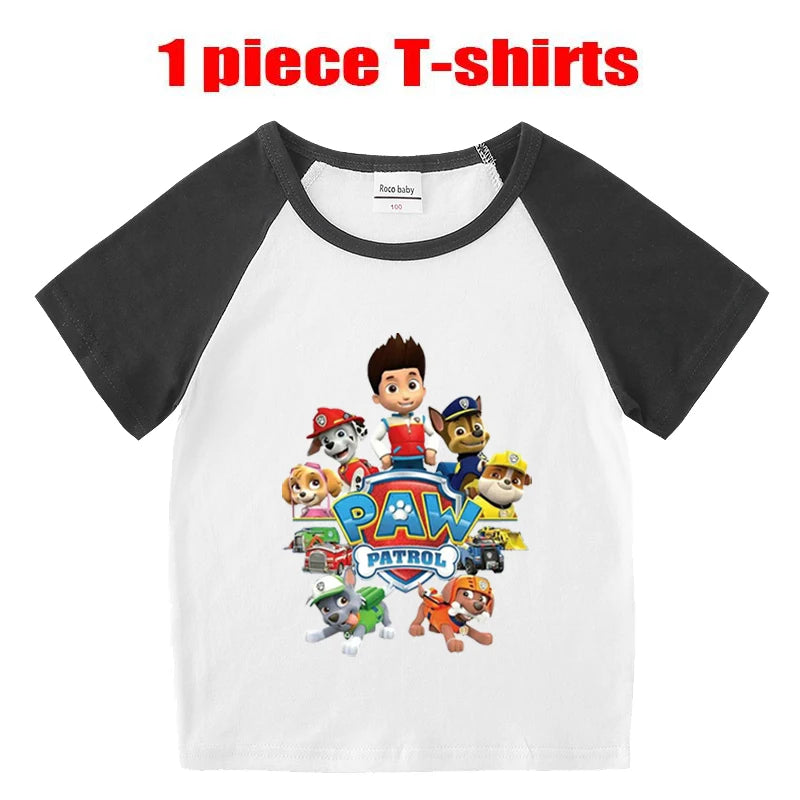 Children's PAW Patrol T-Shirt Kids Clothes Boys Girls Summer Cartoon Tops Short Sleeve Clothes 100% Cotton Baby Clothing