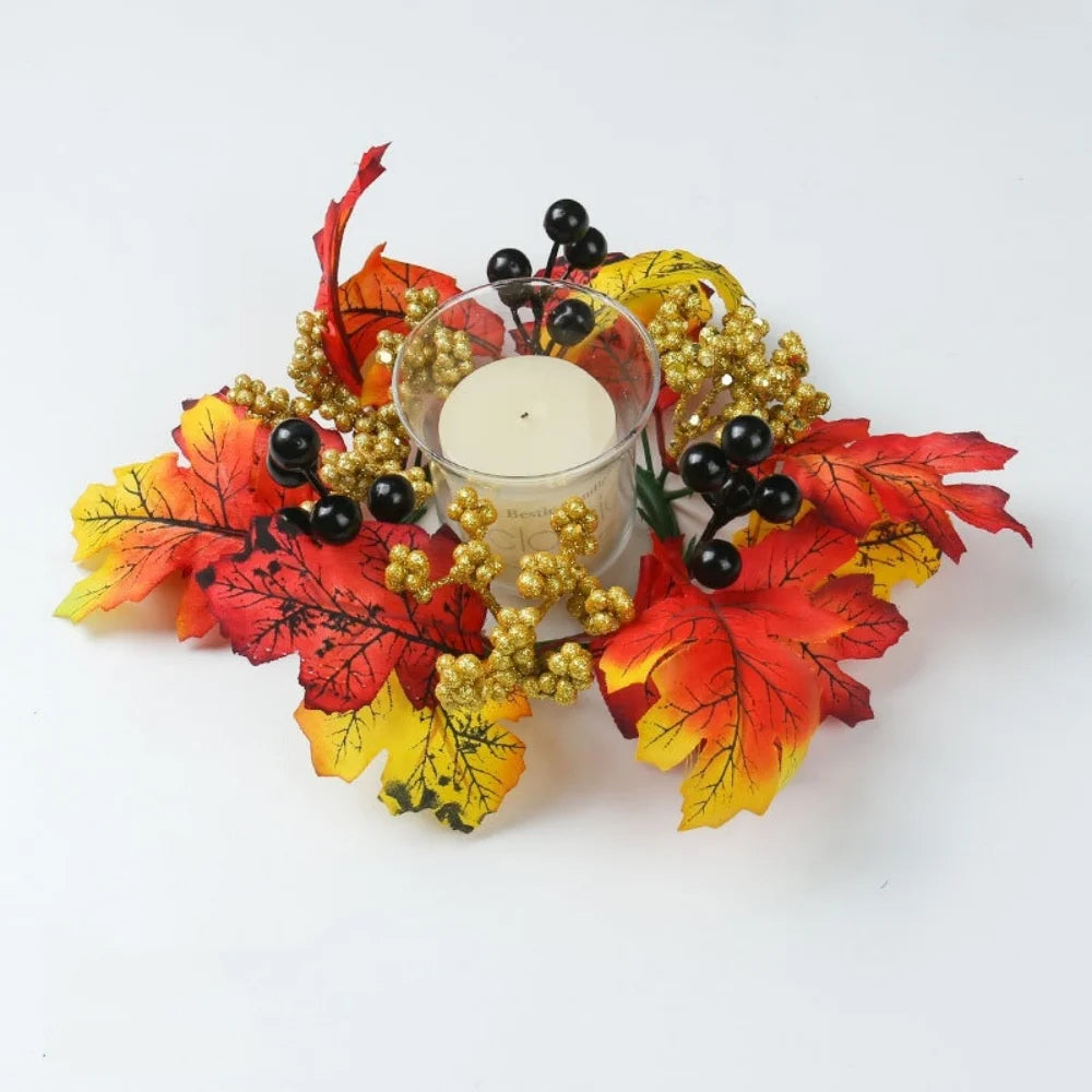 Berry Harvest Wreath Exquisite Workmanship Autumn Floral Wreath Maple Pumpkin Wreath High Quality Thanksgiving Day Decoration