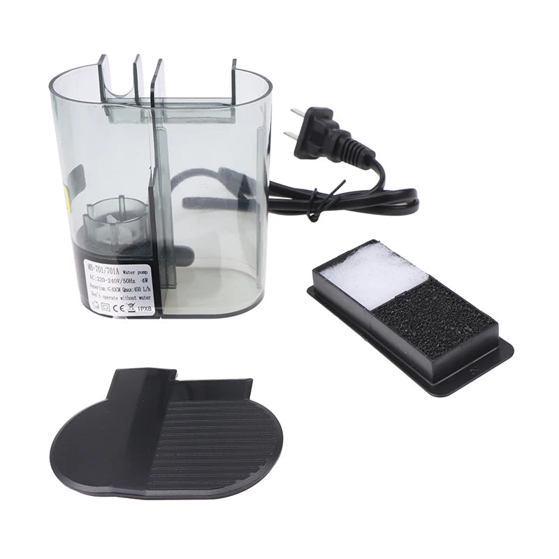 Mini plug-in waterfall filter aquarium silent filter pump AC interface filter water pump Three in one oxygen pump