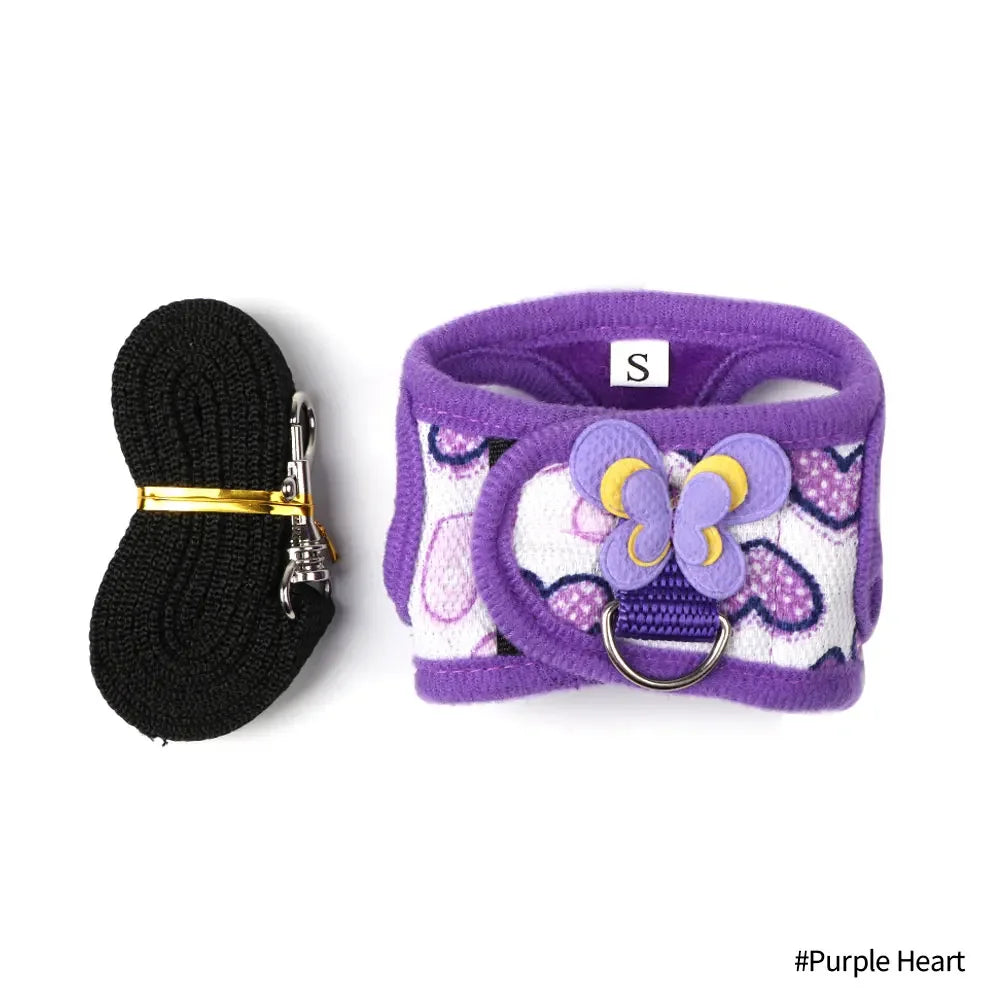 Small Pet Two-legged Chest Strap Outdoor Traction Rope Leash Clothes For Chinchilla Dutch Guinea Pig Breathable Denim Corset