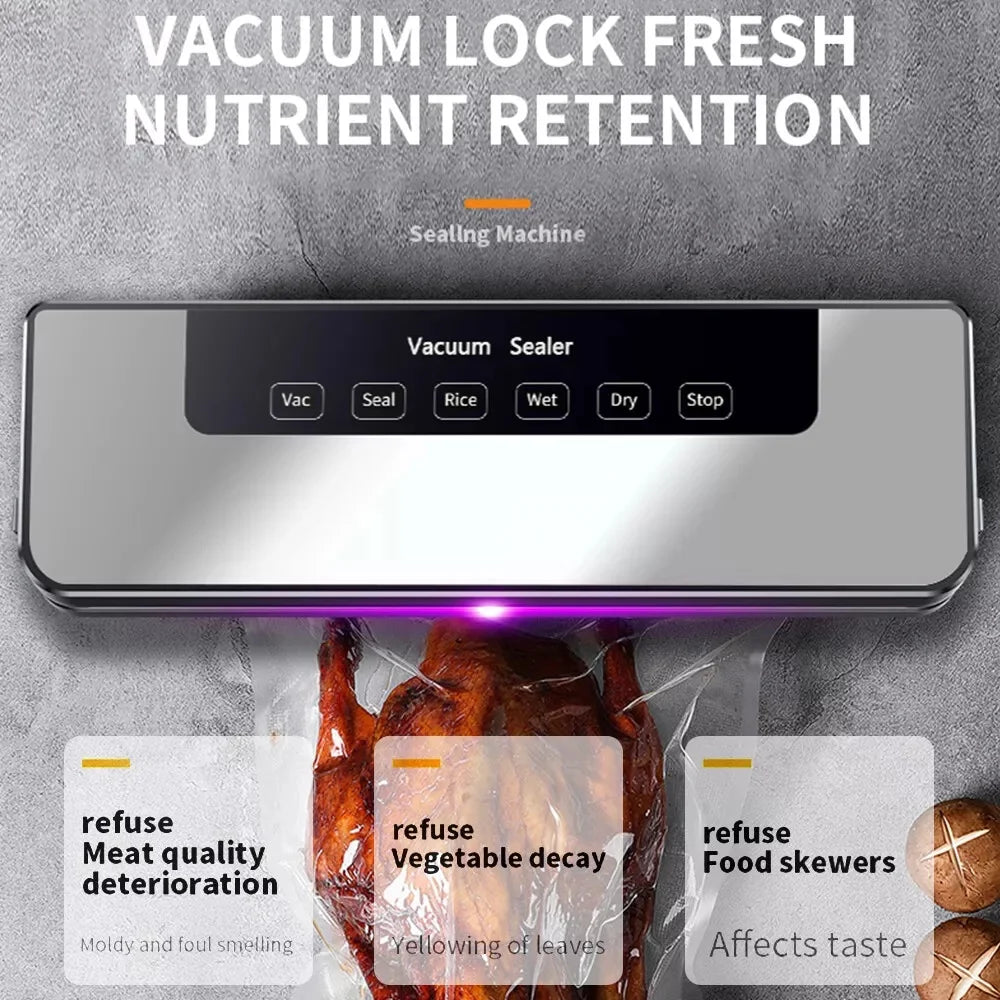 BRIEFNESS Electric Sealer Vacuum Machine Black Multifunctional Food Vacuum Sealer with Vacuum Bag Vacuum Packaging Machine