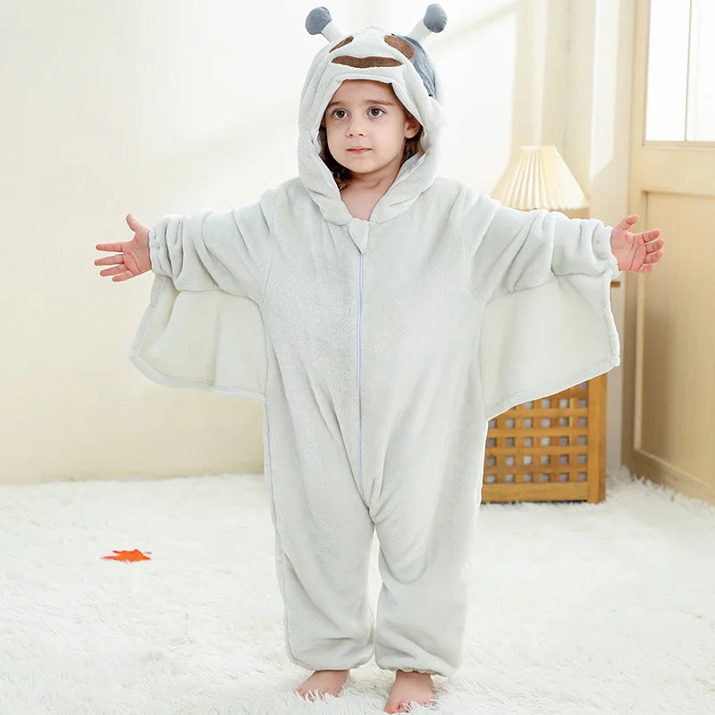 Winter Baby Rompers Baby Pijamas Halloween Ghost Bat Shark Deer Animal Cartoon Hooded Jumpsuits Cosplay Costume Boys Girl Pajama