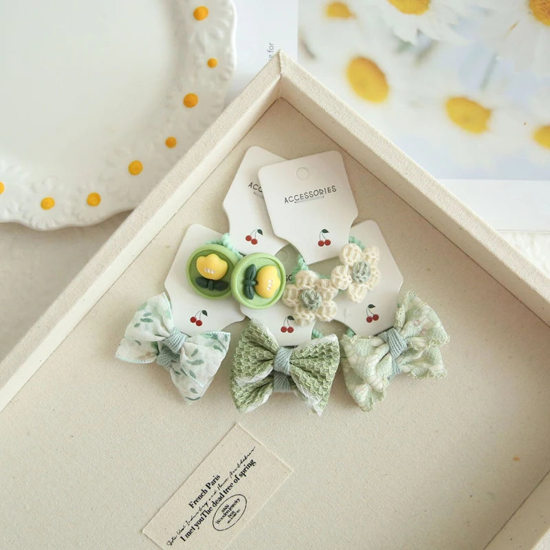 Elastic Hair Bow for Children, Children's Headwear, Hair Accessories for Girls, Cute Hair ties, Lovely Hair Rope, 10Pcs per Lot