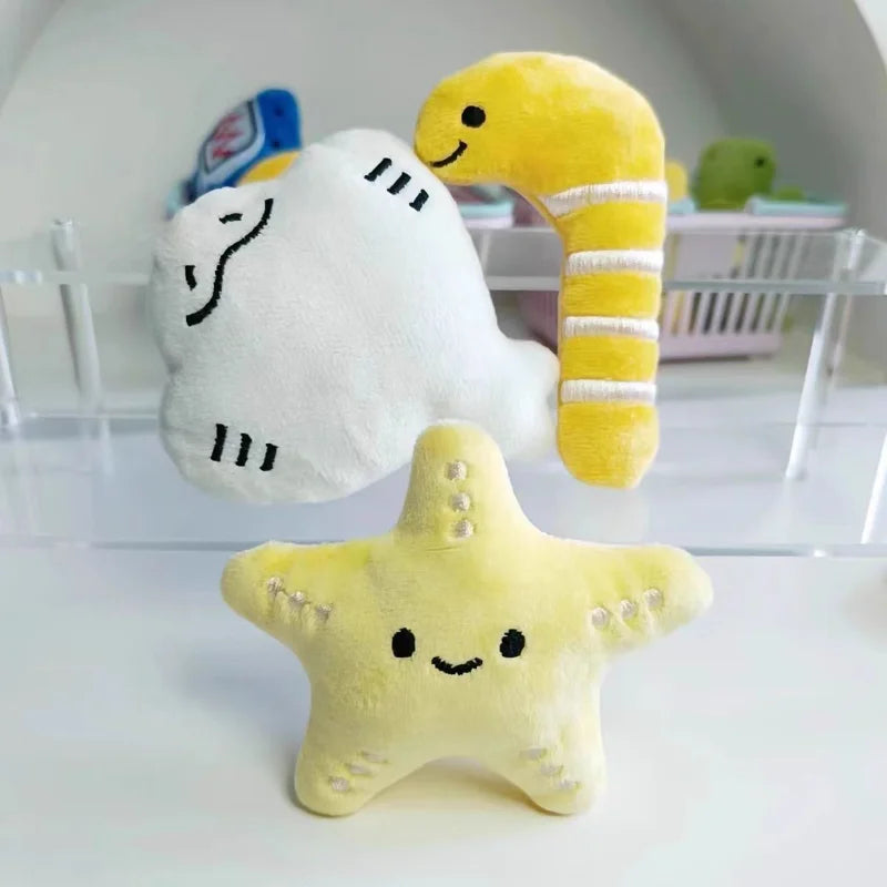 2025 New Cartoon Marine Animal Plush Toy Mini Dog Toy Cute Creative Voice Activated Starfish Turtle Crab Pet Toy Pet Supplies