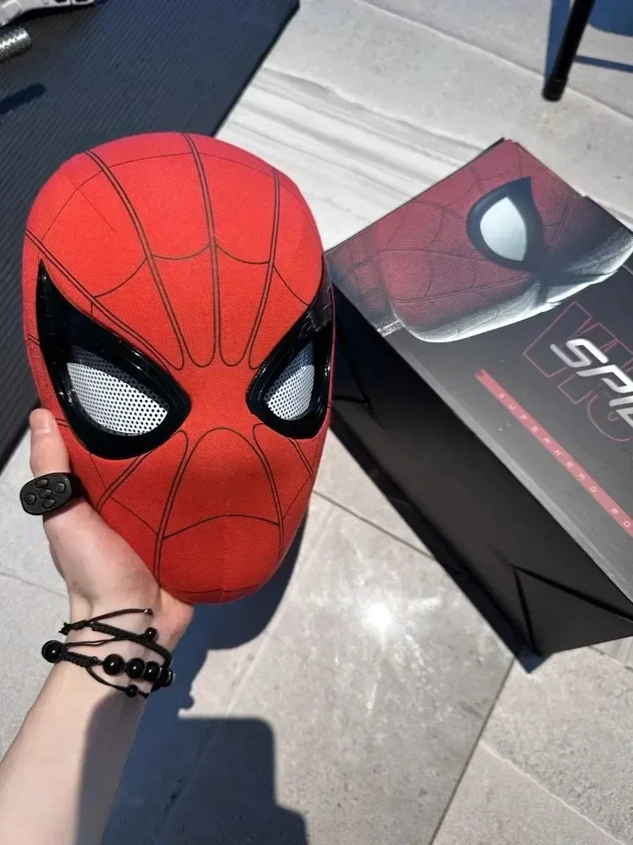 Marvel Mascara Miles Spiderman Headgear Cosplay Moving Eyes Electronic Mask Spider Man 1:1 Remote Control Toys For Adults Gift