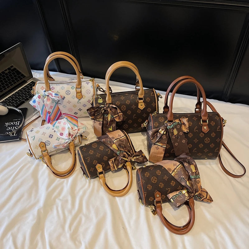 Stylish Simple Solid Color Crossbody Bag For Women With High-End Leather Design Trendy Letter Logo And Spacious Commuter