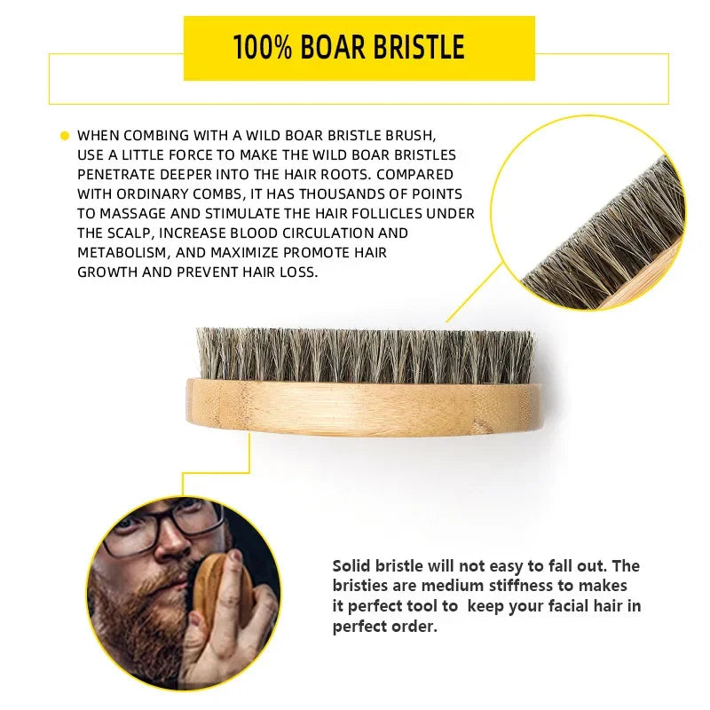 Kit de barbe pour hommes avec peigne,ciseaux ,Brosse Croissance Soins quotidiens Barbe