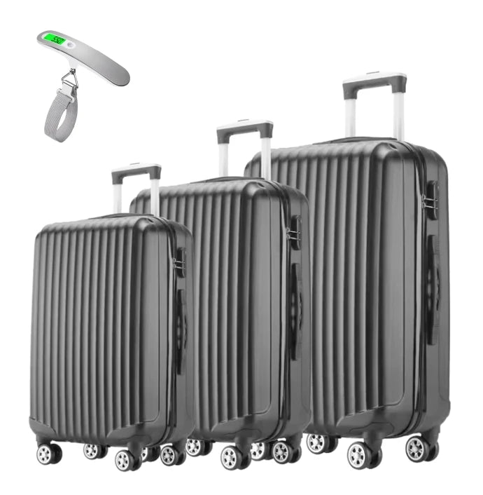 Luggage Set of 3 with Lock, 4 Rolling Spinner Wheels, ABS Lightweight Trolley Travel Suitcase for Hand Luggage Business Trip