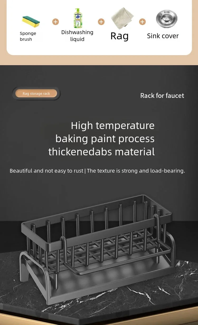 Tap Mounted Shelf for Home Kitchen Accessories Kitchen Spice Storage Shelf with Drainage Rack Installation Sink Organizer