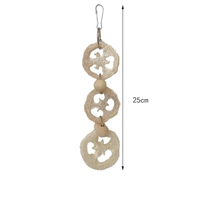 Wooden Parrot Bird Toys - Swing Ball Bell Durable Chewable Pet Bird Training Toy for Parrots Standing Juguetes Para Pájaros