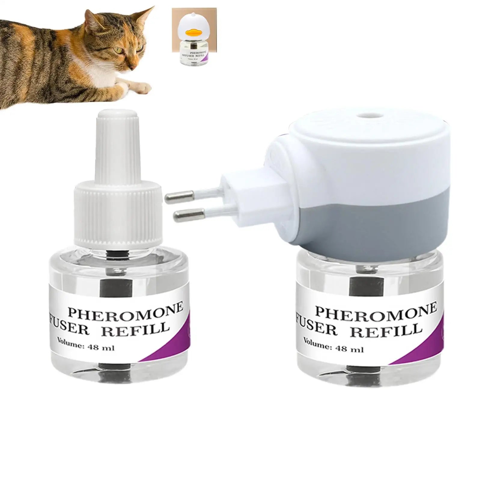 Pet Pheromone Diffuser To Calm Cats Long-Lasting Cat Pheromone Diffuser Quiet Comfort Supplies Stress Plug For Travel Kitten
