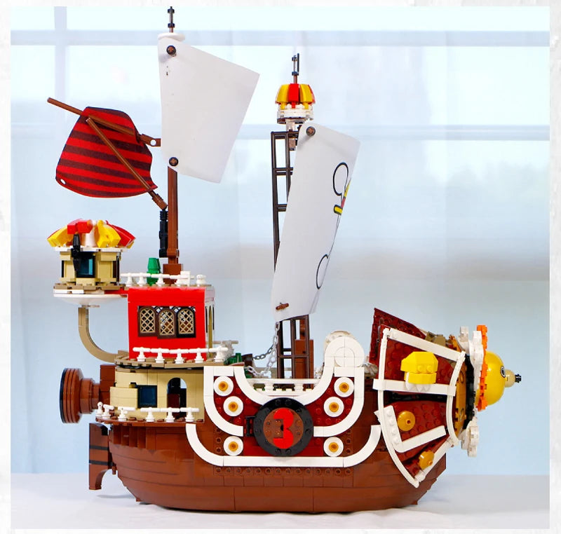 2022 New Anime One Piece Going Merry Thousand Sunny Model Building Blocks Bricks Kit Luffy Zoro Sanji Figures Set Kid Toys Gift