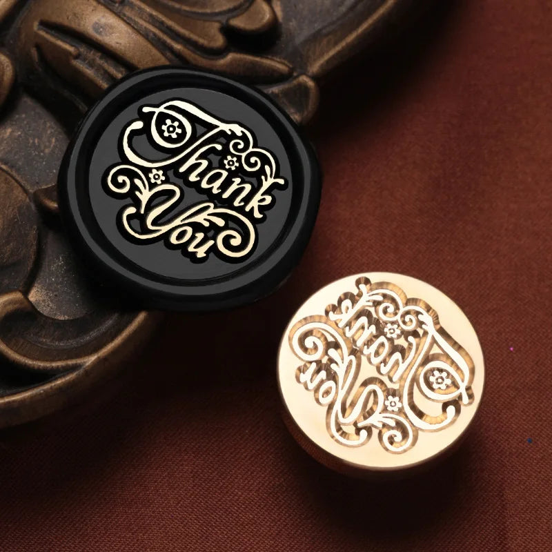 English Blessings Seal Head Wax Stamp Envelope Sealin Greeting Card Gifts Wedding Invitation,Thank You/Good Luck/Best Wishes