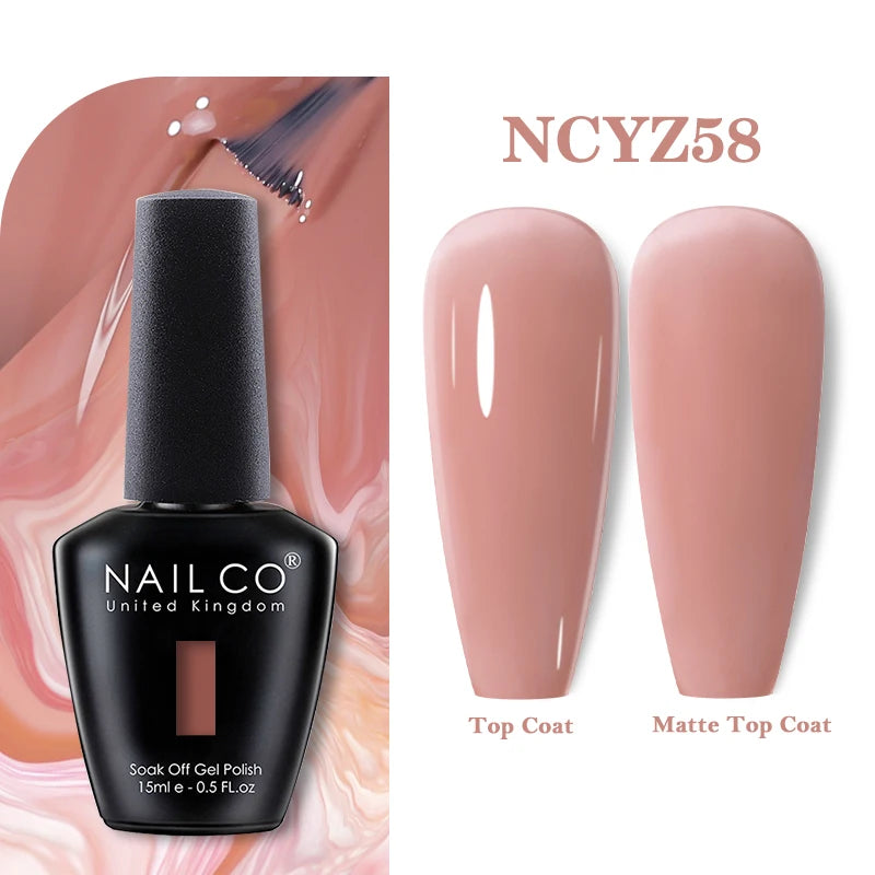 NAILCO Vernis Semi Permanent UV Gel Nail Polish Black White Color Nails Art Manicure TOP BASE Varnish Hybrid Nail Professionals