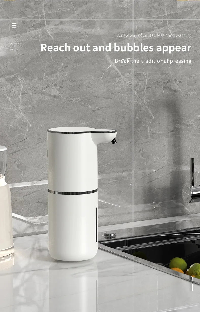 380ML Desktop Wall-Mounted Light Display 4-Levels Adjustable Electric Infrared Automatic Sensor Kitchen Bathroom Soap Dispenser