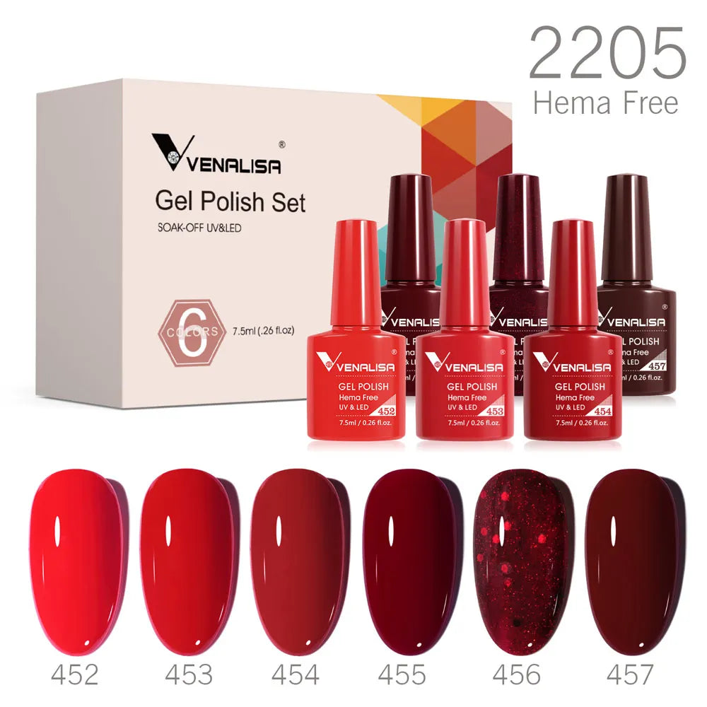 Kit de vernis à ongles en gel 6 couleurs