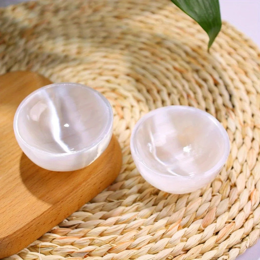 Selenite Crystal Bowl, Jewellery Storage Crystal Decoration Gift, Home & Office Decor, Great Choice for Christmas Gift Giving