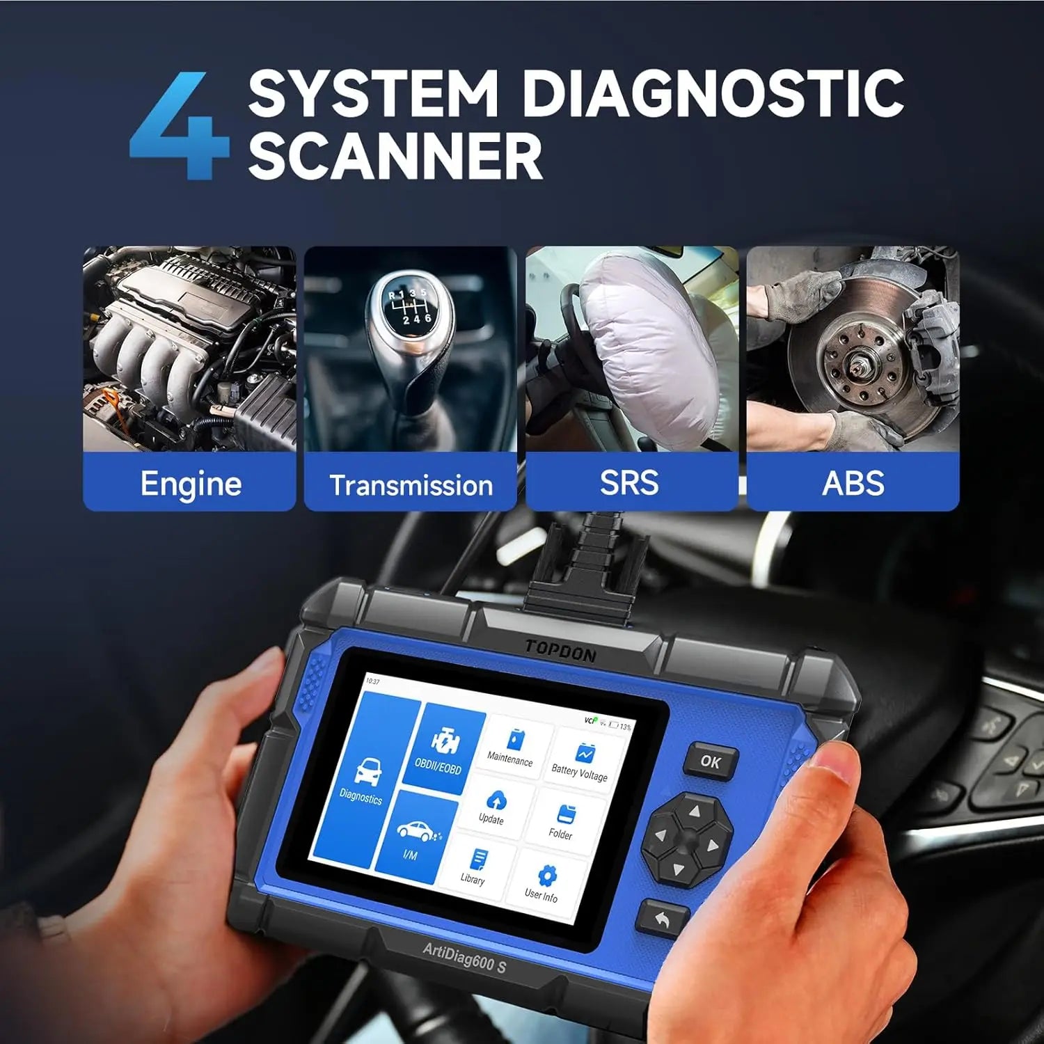 TOPDON ArtiDiag600S OBD2 Scanner Professional Car Diagnostic Tool ABS Airbag Oil EPB DPF TPMS BMS Reset Automotive Code Reader