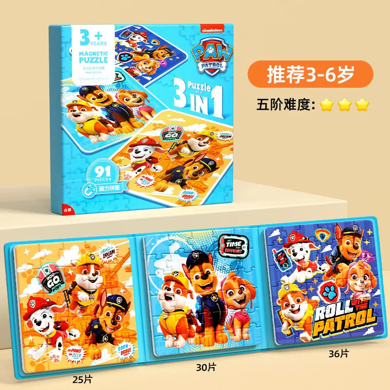Paw Patrol Magnetic Puzzle For Children Aged Magnetic Puzzle Toys For Boys And Girls Intellectual Birthday Gifts Magnetic Toys
