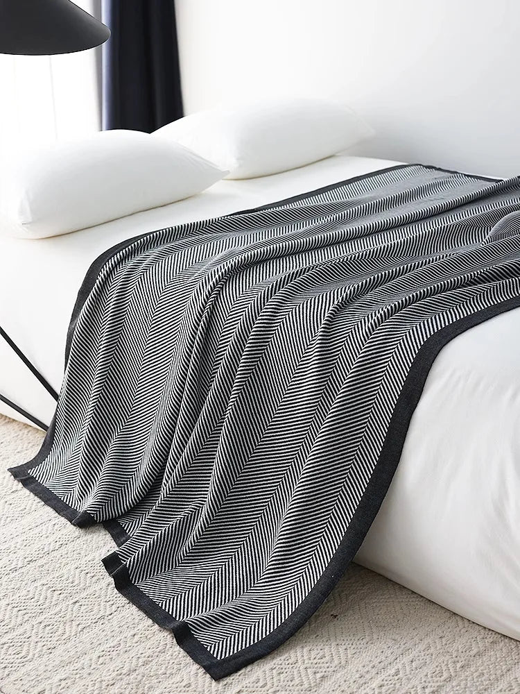 Nordic Ins Style Knitted Blanket Casual Sofa Cover Blanket Plane Office Nap Camping Leisure Soft Shawl Blanket Small Bed Cover