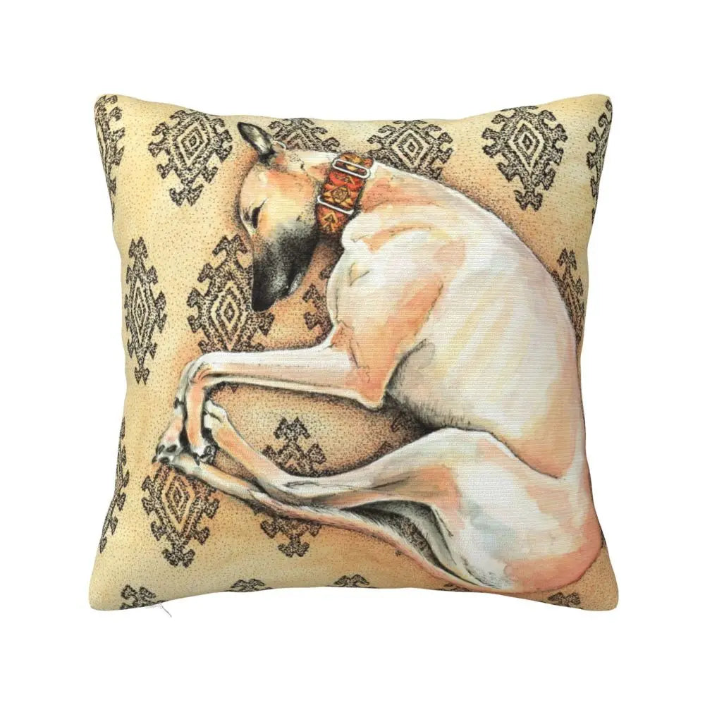 Custom Cute Whippet Greyhound Pillow Case Decor Home Hound Dog Luxury Cushion Cover Car Pillowcase