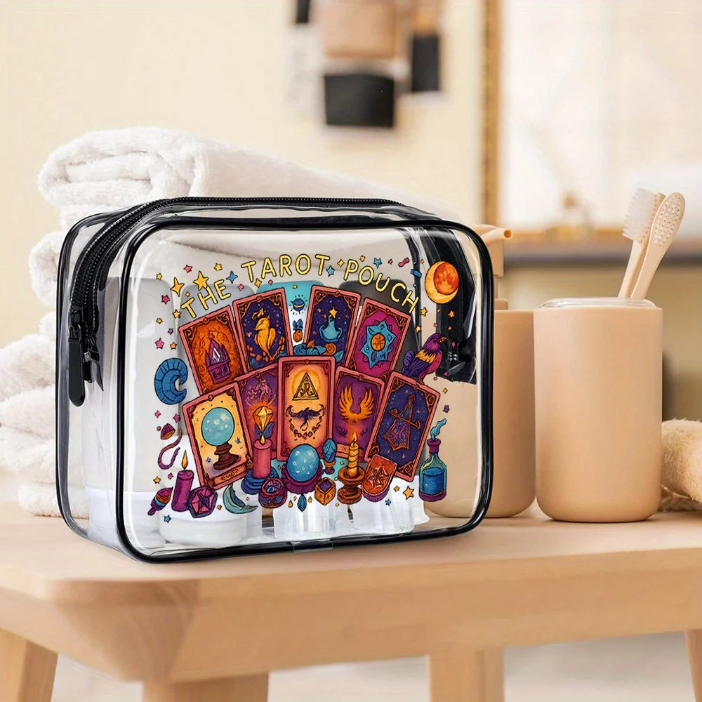 Tarot Cosmetic Bag, Unique Design Makeup Pouch, Travel & Beach Toiletry Essential