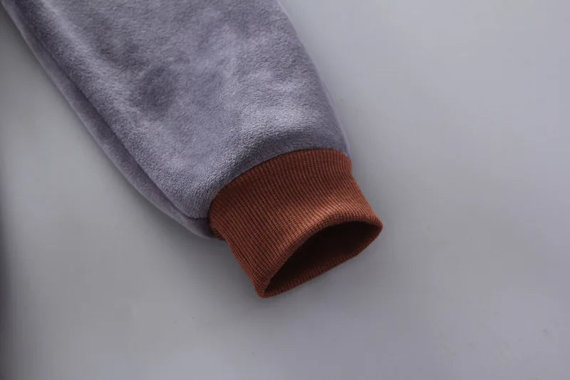 Boys Girls Fleece Sets Winter Warm Suit Children Cartoon Coat Tops Pants 3Piece Baby Hooded Autumn Outfits Kids Fashion Clothes