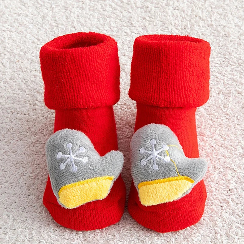 Baby Christmas Socks Kids Children's Socks for Girls Boys Non-slip Print Cotton Toddler for Newborns Infant Short Socks Clothing