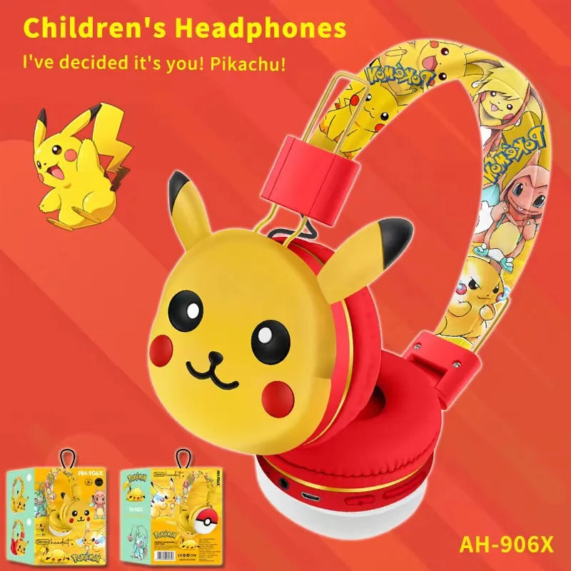 New Pikachu earphones wireless Bluetooth in ear earphones 5.3 gift giving foldable gaming earphones with microphone