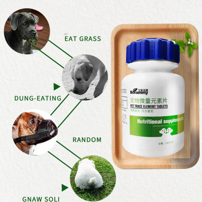 Pet health care products 180 dog different food trace element tablets probiotics beautiful hair body healthy calcium tablets