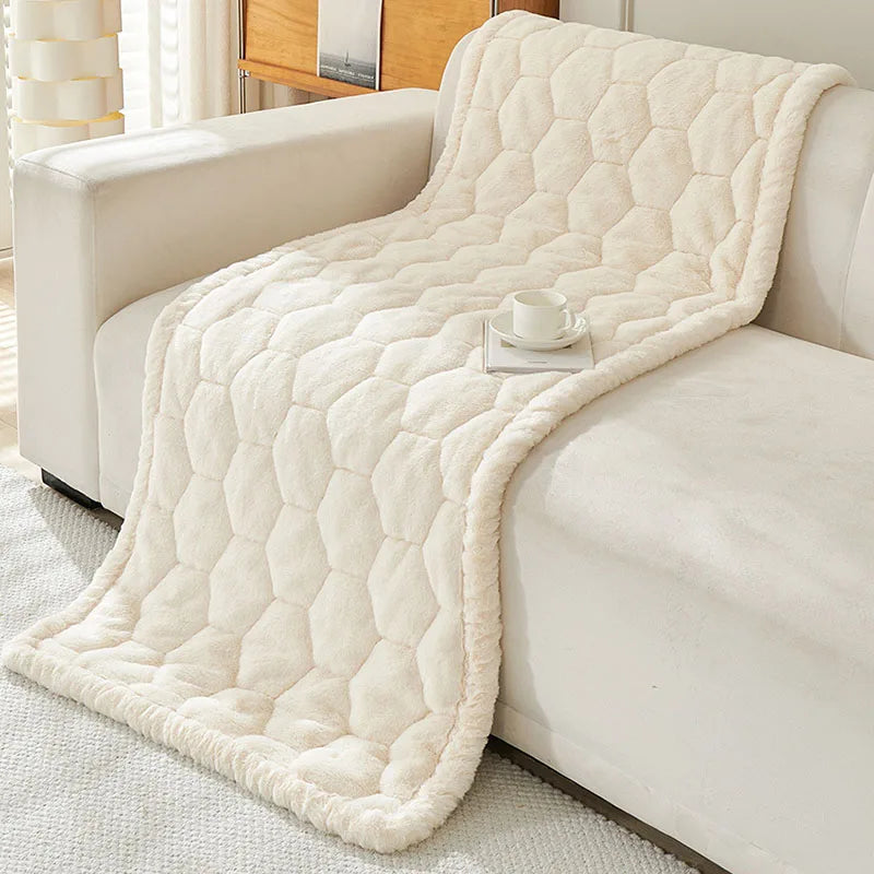 Nordic Thick Faux Mink Fur Sofa Cushion Autumn/winter Pet Friendly Non-Slip Sofa Cover Soft Furniture Protector for Living Room