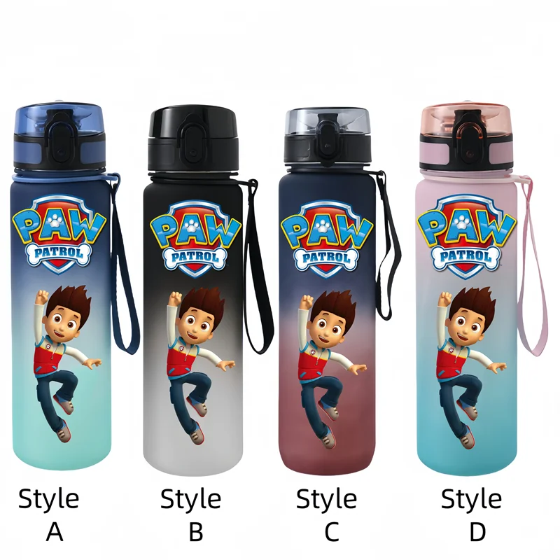 PAW Patrol 650ml Fitness and Sports Drinking Plastic Anti-drip Water Bottle, Children and Students Capacity