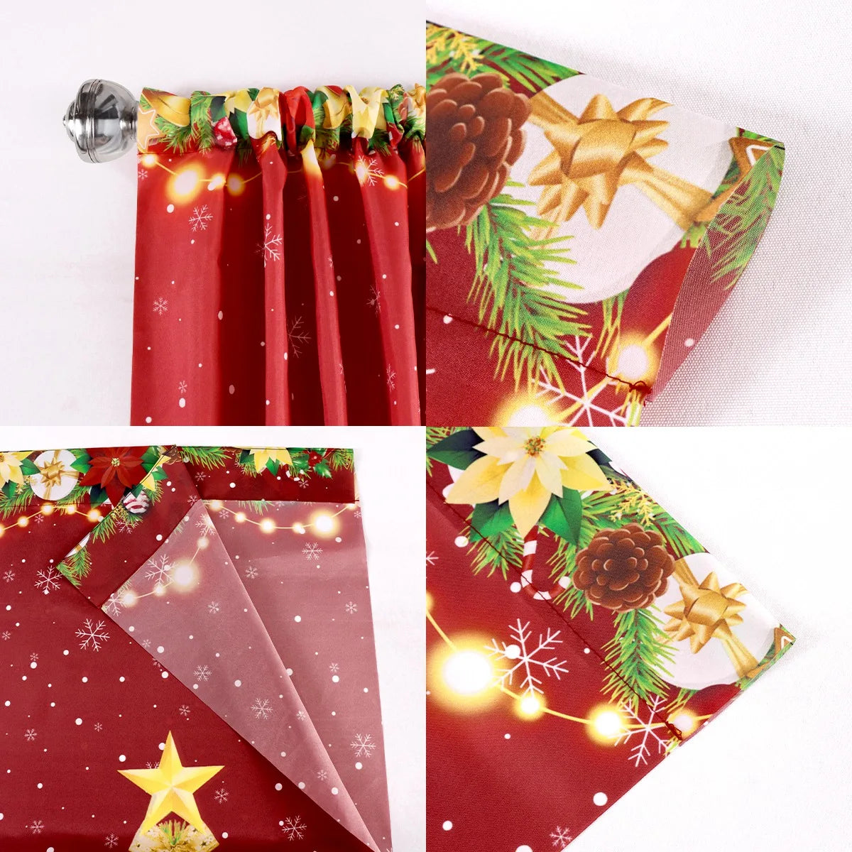 2pcs Christmas Curtain Merry Christmas Decoration for Home 2025 Xmas Curtain Window Ornaments Navidad Natal New Year Gift 2026