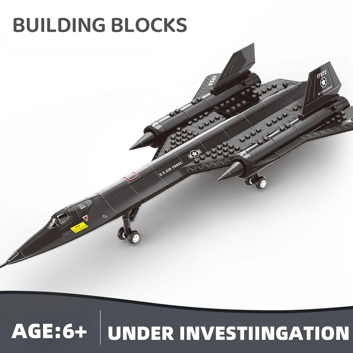 183pcs SR-71 Blackbird US Air Force Reconnaissance AirplaneModel Fighter Assembling Building Block Toy Children Block Toys Gift