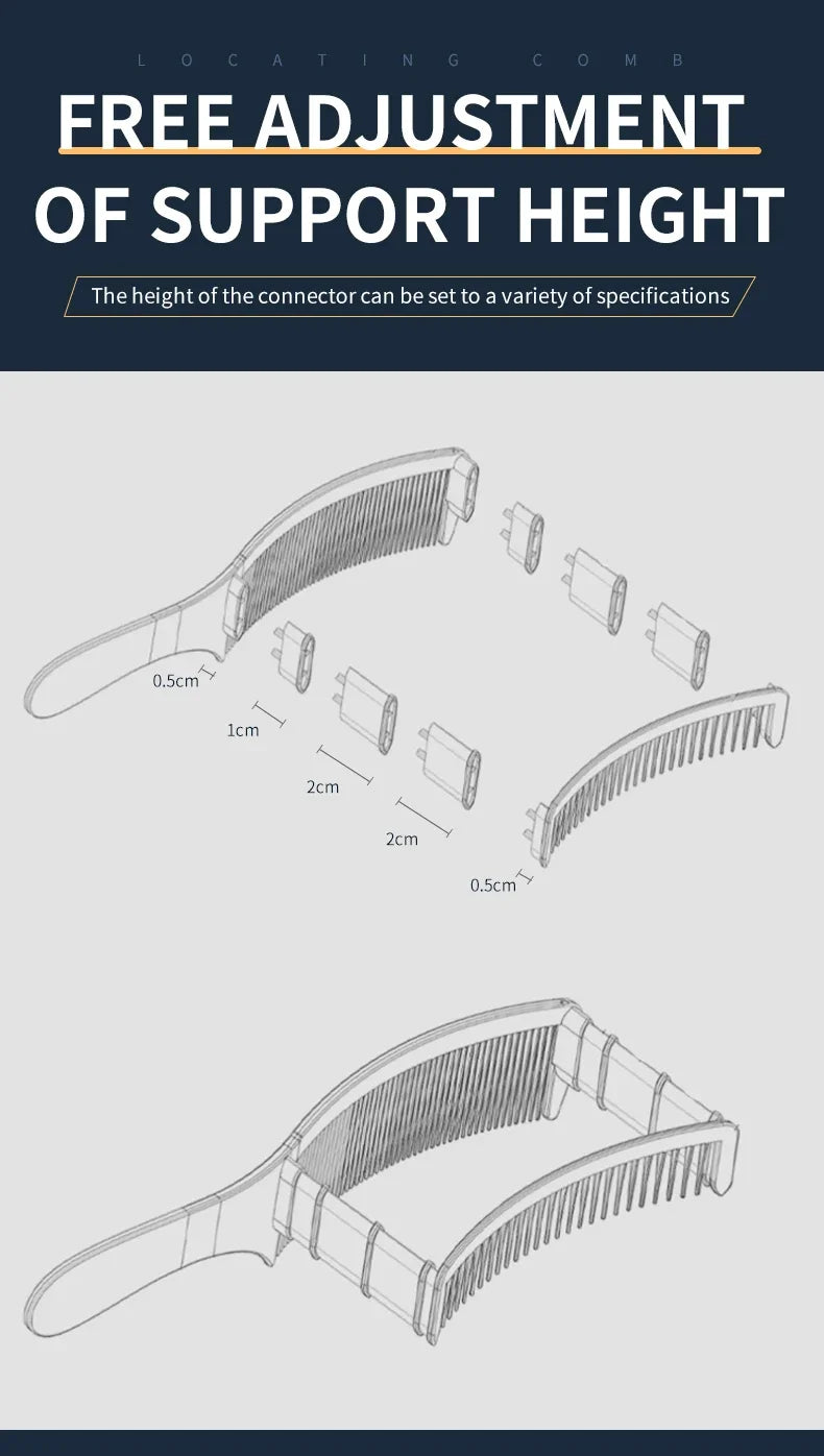 Peigne de positionnement incurvé Résistant à la chaleur Peigne à dessus plat Outils pour cheveux