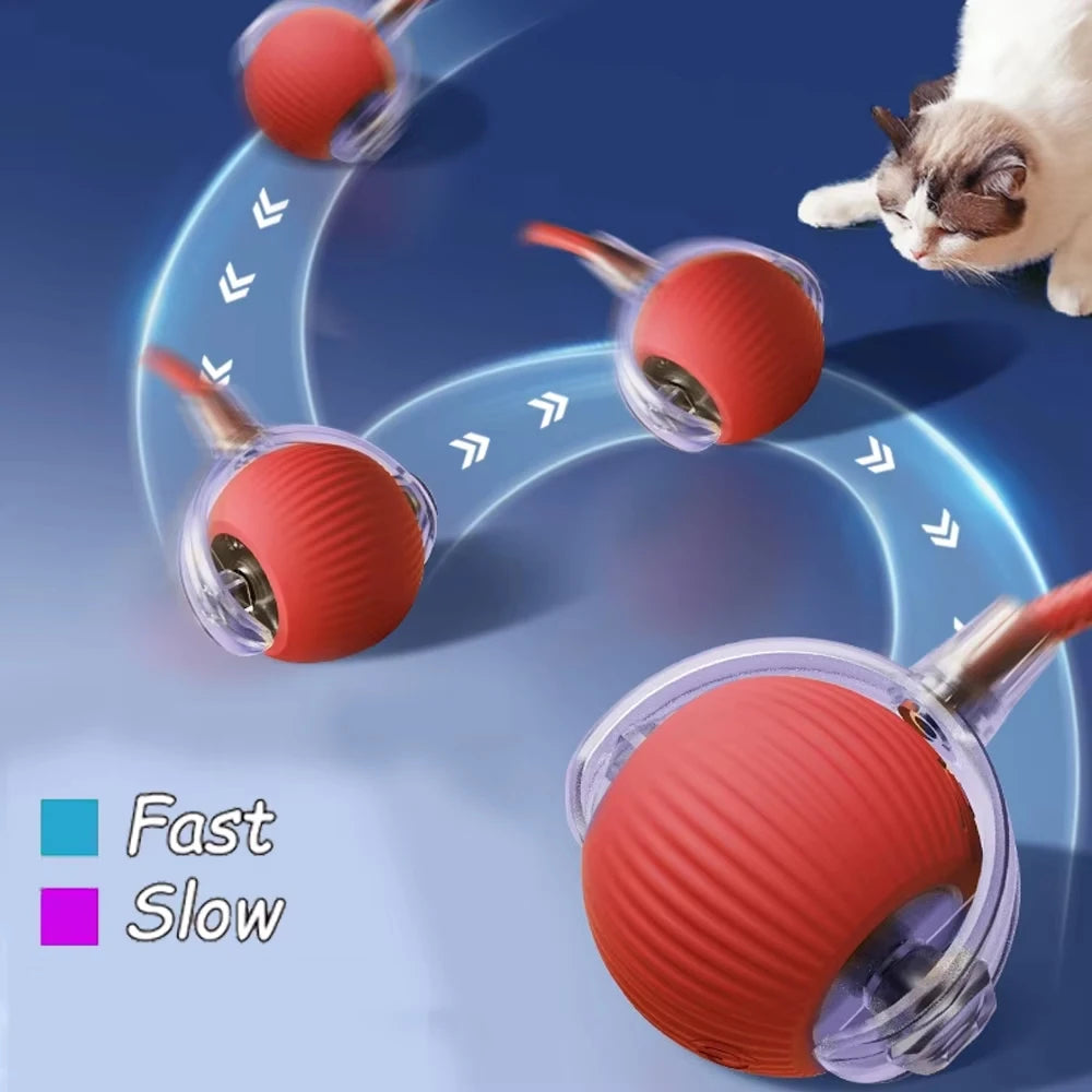 Smart Automatic Cat Ball Interactive 3 Modes Adjustable Rechargeable Electric Rolling Pet Toy Ball Pet Supplies Gift for Cat Dog