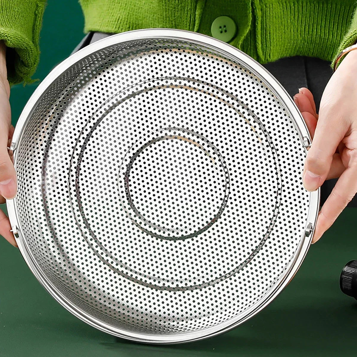 1pc Stainless Steel Multi-Functional Steamer Basket, Uncharged Kitchen Strainer for Steaming Rice, Dumplings, and Vegetables