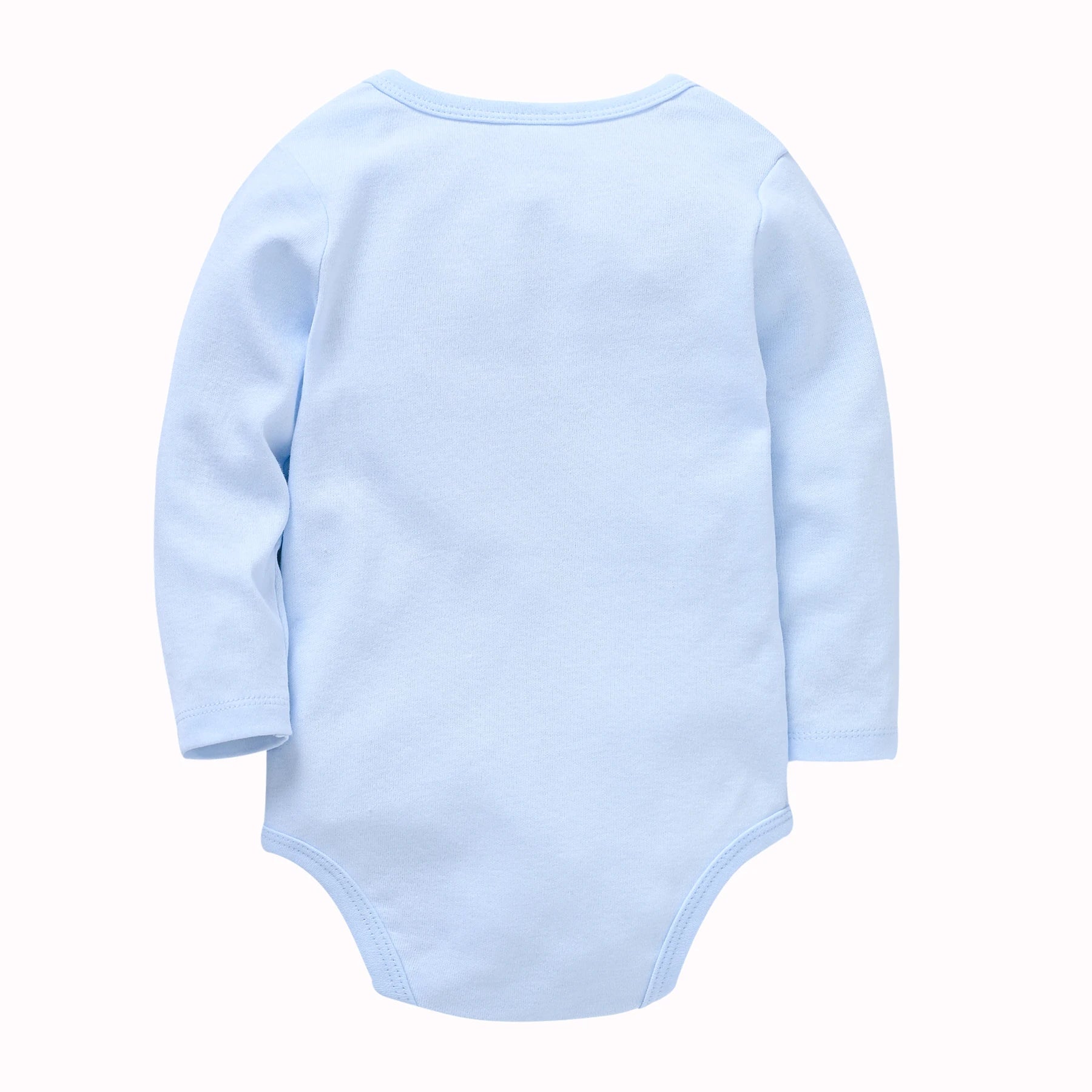 Honeyzone 3PCS Light Blue Unisex Baby Bodysuit Set Long Sleeve Pure Cotton Infant Newborn Clothes Comfortable Soft Baby Jumpsuit