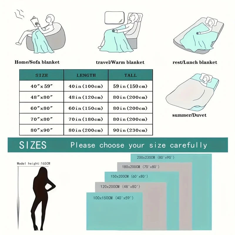 Luxurious Faux Rabbit Fur Bed Blanket - Soft, Thick, and Warm  Throw  All Seasons, Versatile for Sofa, Shawl, Travel, and Gifts