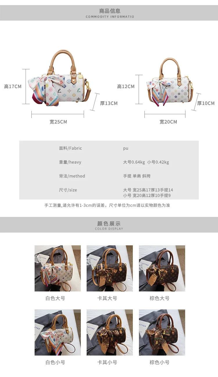 Stylish Simple Solid Color Crossbody Bag For Women With High-End Leather Design Trendy Letter Logo And Spacious Commuter